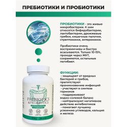 Пребиотики и пробиотики для кишечника в капсулах, 60 капсул